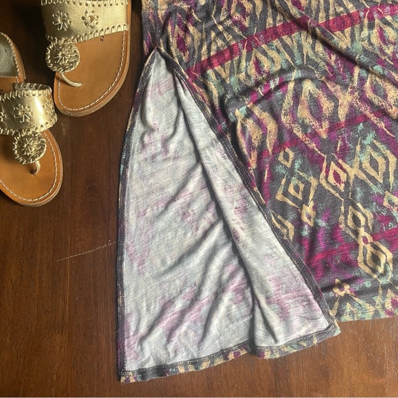 Free People Sashaying Slub Skirt in Slate Combo Size - Picture 6 of 11